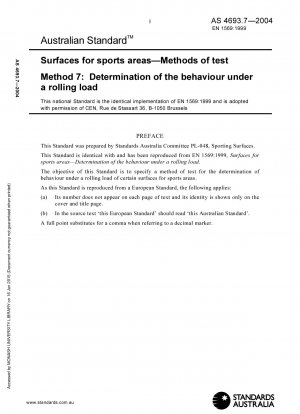 Surfaces for sports areas - Methods of test - Determination of the behaviour under a rolling load