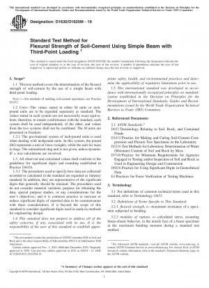 Standard Test Method for Flexural Strength of Soil-Cement Using Simple Beam with Third-Point Loading 