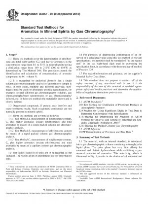 Standard Test Methods for  Aromatics in Mineral Spirits by Gas Chromatography
