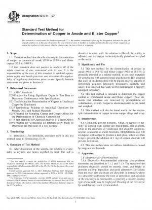 Standard Test Method for Determination of Copper in Anode and Blister Copper