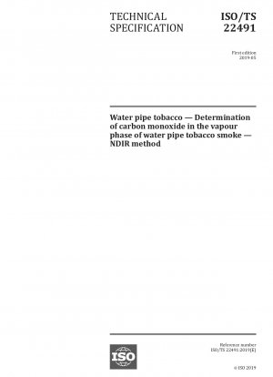 Water pipe tobacco — Determination of carbon monoxide in the vapour phase of water pipe tobacco smoke — NDIR method