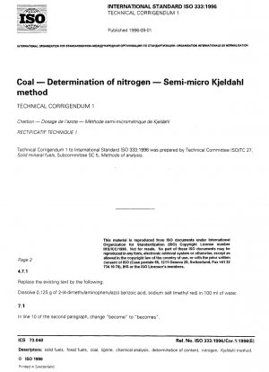 Coal - Determination of nitrogen - Semi-micro Kjeldahl method