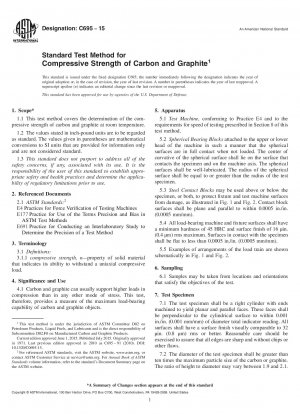 Standard Test Method for Compressive Strength of Carbon and Graphite
