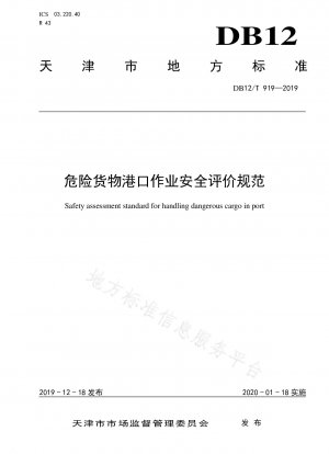 Dangerous goods port operation safety evaluation specification
