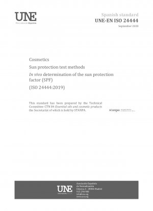 Cosmetics - Sun protection test methods - In vivo determination of the sun protection factor (SPF) (ISO 24444:2019)