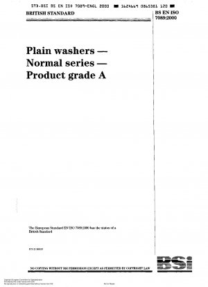 Plain washers. Normal series. Product grade A