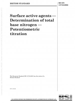 Surface active agents - Determination of total base nitrogen - Potentiometric titration