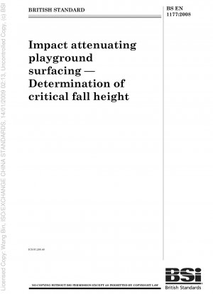 Impact attenuating playground surfacing - Determination of critical fall height