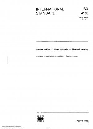 Green coffee; size analysis; manual sieving