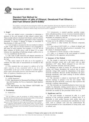 Standard Test Method for Determination of pHe of Ethanol, Denatured Fuel Ethanol, and Fuel Ethanol (Ed75-Ed85)