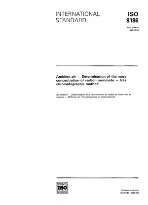 Ambient air; determination of the mass concentration of carbon monoxide; gas chromatographic method