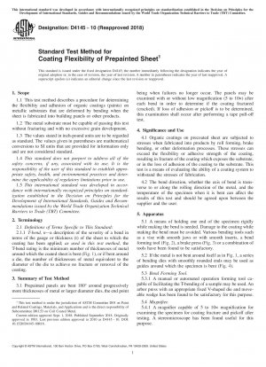 Standard Test Method for Coating Flexibility of Prepainted Sheet