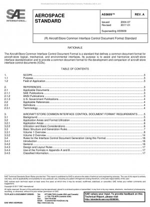 Aircraft/Store Common Interface Control Document Format Standard