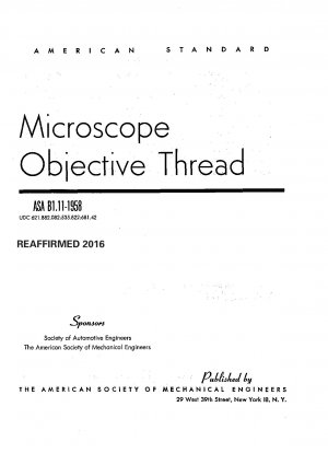 Microscope Objective Thread Errata - July 1972