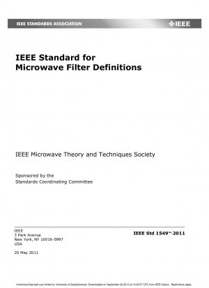 IEEE Standard for Microwave Filter Definitions