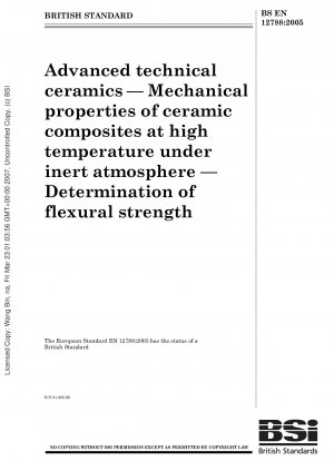Advanced technical ceramics — Mechanical properties of ceramic composites at high temperature under inert atmosphere - Determination of flexural strength