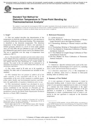 Standard Test Method for Distortion Temperature in Three-Point Bending by Thermomechanical Analysis
