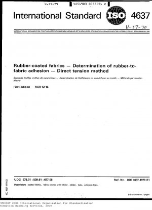 Rubber-coated fabrics; Determination of rubber-to-fabric adhesion; Direct tension method