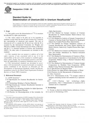 Standard Guide for Determination of Uranium-232 in Uranium Hexafluoride