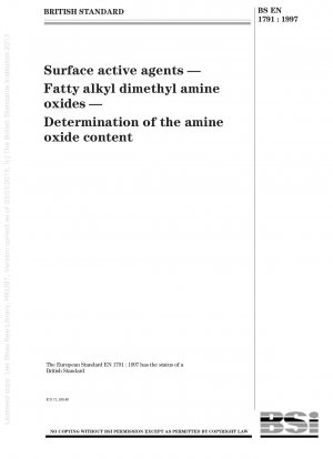 Surface active agents - Fatty alkyl dimethyl amine oxides - Determination of the amine oxide content