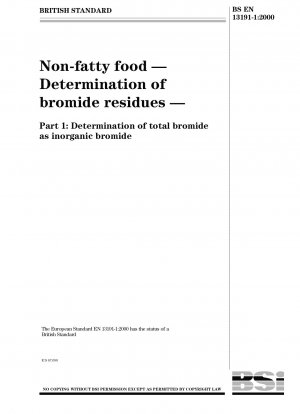 Non-fatty food - Determination of bromide residues - Determination of total bromide as inorganic bromide