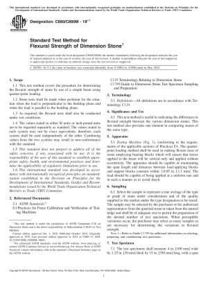 Standard Test Method for Flexural Strength of Dimension Stone