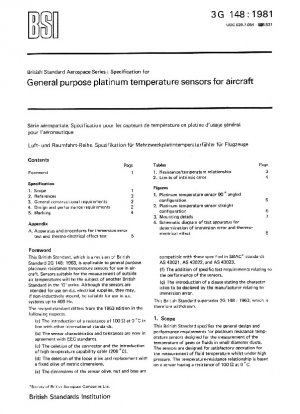 Specification for general purpose platinum temperature sensors for aircraft