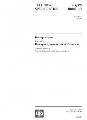 Data quality - Part 60: Data quality management: Overview