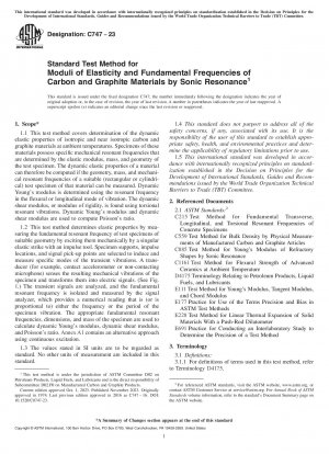 Standard Test Method for Moduli of Elasticity and Fundamental Frequencies of Carbon and Graphite Materials by Sonic Resonance
