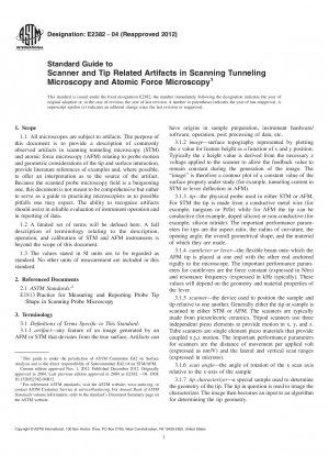 Standard Guide to  Scanner and Tip Related Artifacts in Scanning Tunneling Microscopy  and Atomic Force Microscopy
