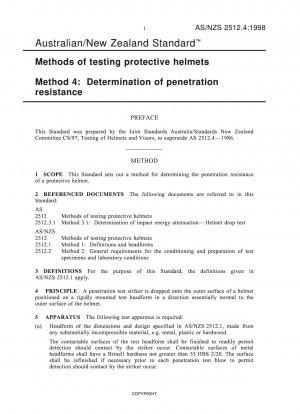 Methods of testing protective helmets - Determination of penetration resistance