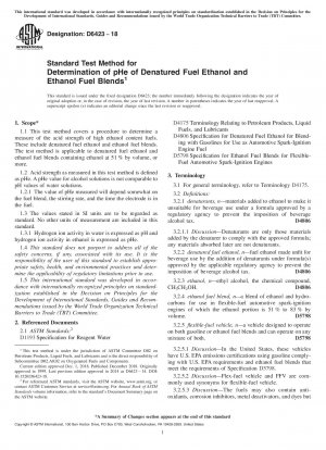 Standard Test Method for Determination of pHe of Denatured Fuel Ethanol and Ethanol Fuel Blends