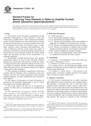 Standard Practice for Measuring Trace Elements in Water by Graphite Furnace Atomic Absorption Spectrophotometry