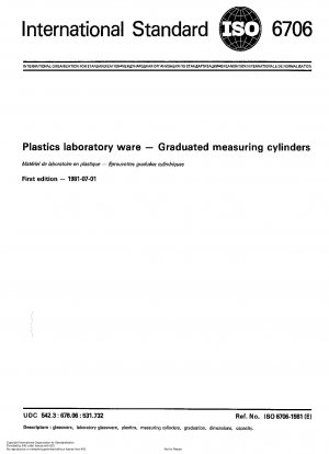 Plastics laboratory ware; Graduated measuring cylinders
