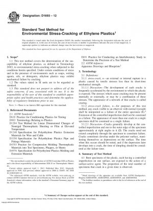 Standard Test Method for  Environmental Stress-Cracking of Ethylene Plastics