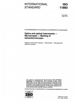 Optics and optical instruments - Microscopes - Marking of stereomicroscopes