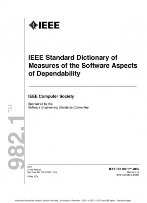 IEEE Standard Dictionary of Measures of the Software Aspects of Dependability