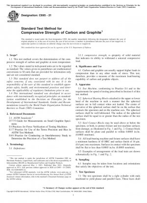 Standard Test Method for Compressive Strength of Carbon and Graphite