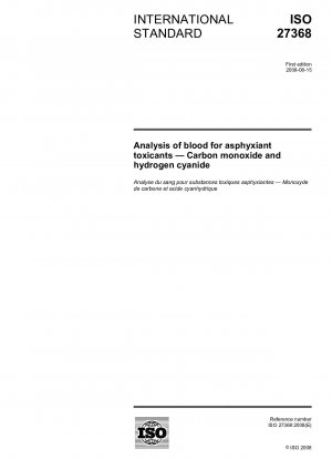 Analysis of blood for asphyxiant toxicants - Carbon monoxide and hydrogen cyanide