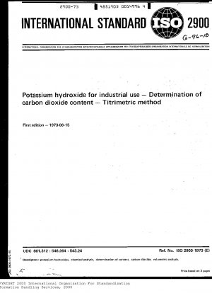 Potassium hydroxide for industrial use; Determination of carbon dioxide content; Titrimetric method