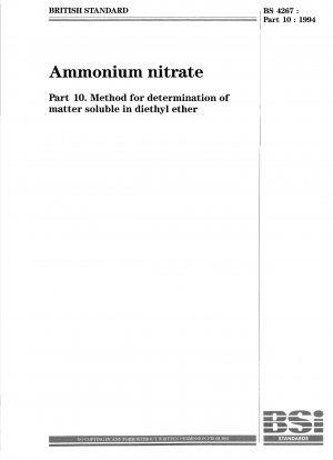 Ammonium nitrate - Method for determination of matter soluble in diethyl ether