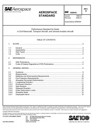 Performance Standard for Seats in Civil Rotorcraft, Transport Aircraft, and General Aviation Aircraft